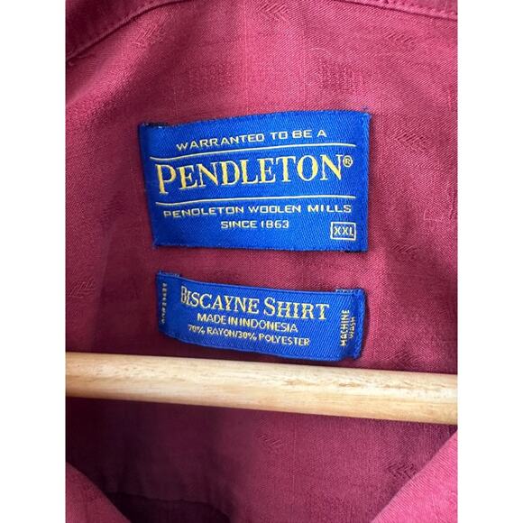 Pendleton Red BISCAYNE Short Sleeve Button Down Shirt Men's XXL - Picture 5 of 6